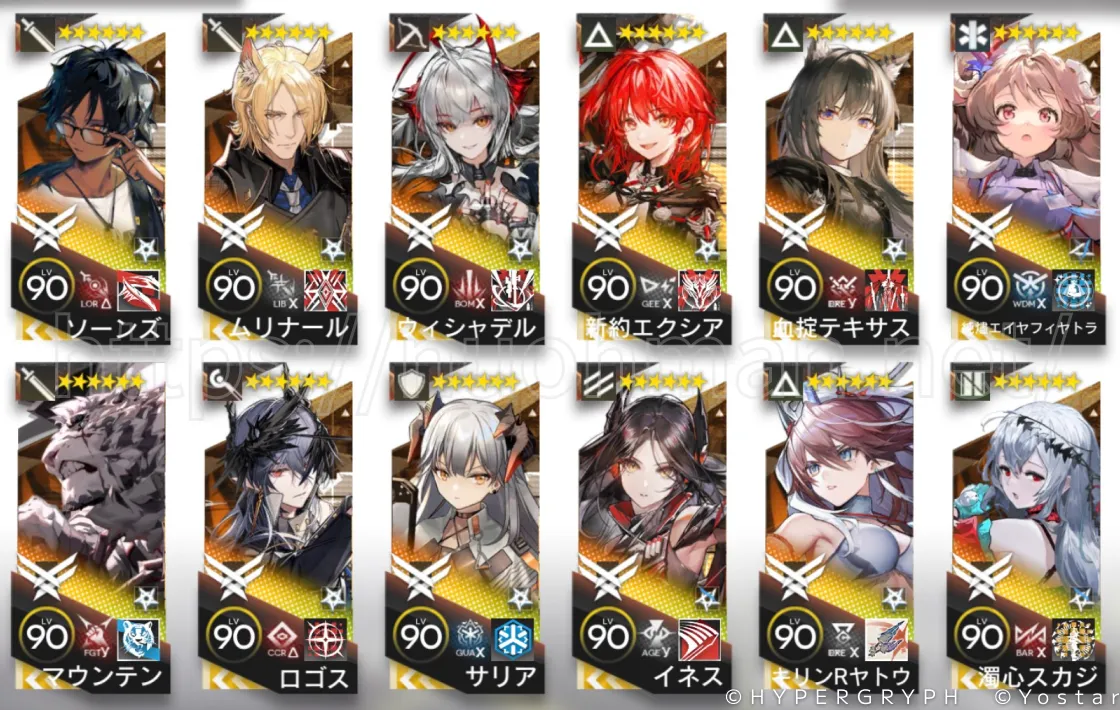 アークナイツの廃課金アカウントの状況の画像