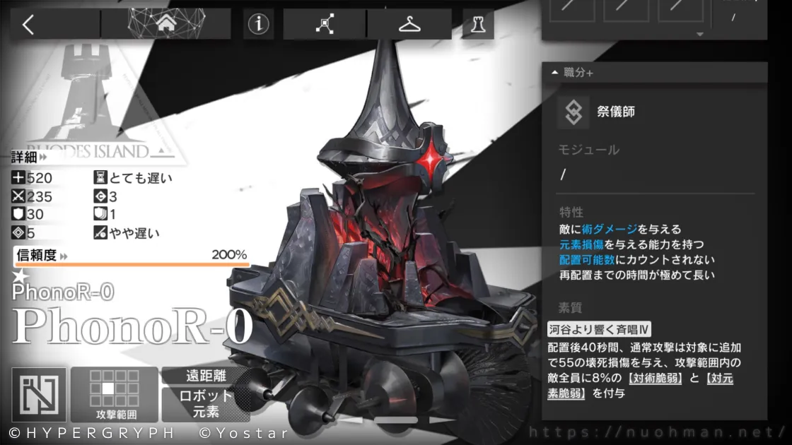 PhonoR-0のステータス画面の画像